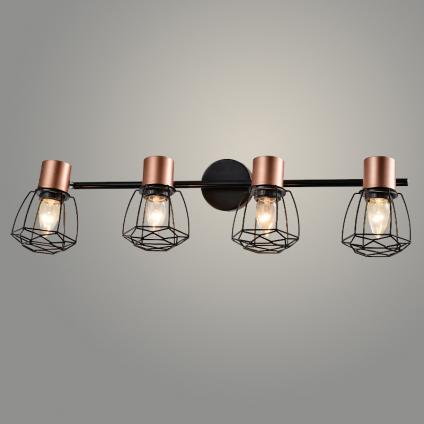 Спот 19521/4 BK+COPPER черный/медь 4x40W E27 h160